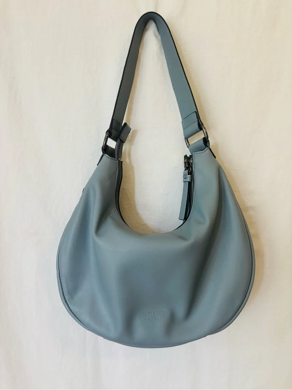 Cool Blue Crescent Moon Hobo Shoulder Bag